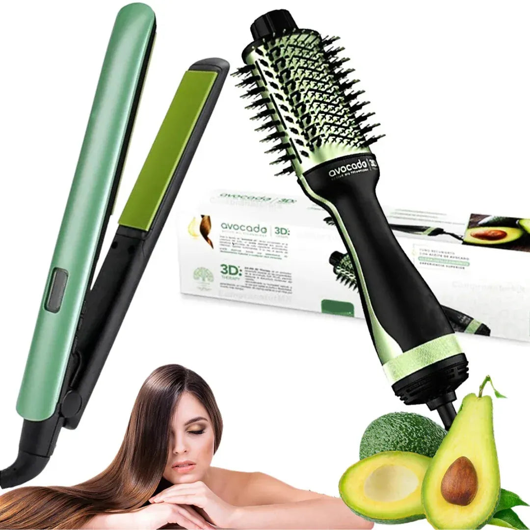 Combo Remington Plancha + Cepillo Secador con Aguacate – Protección y Estilo en Uno