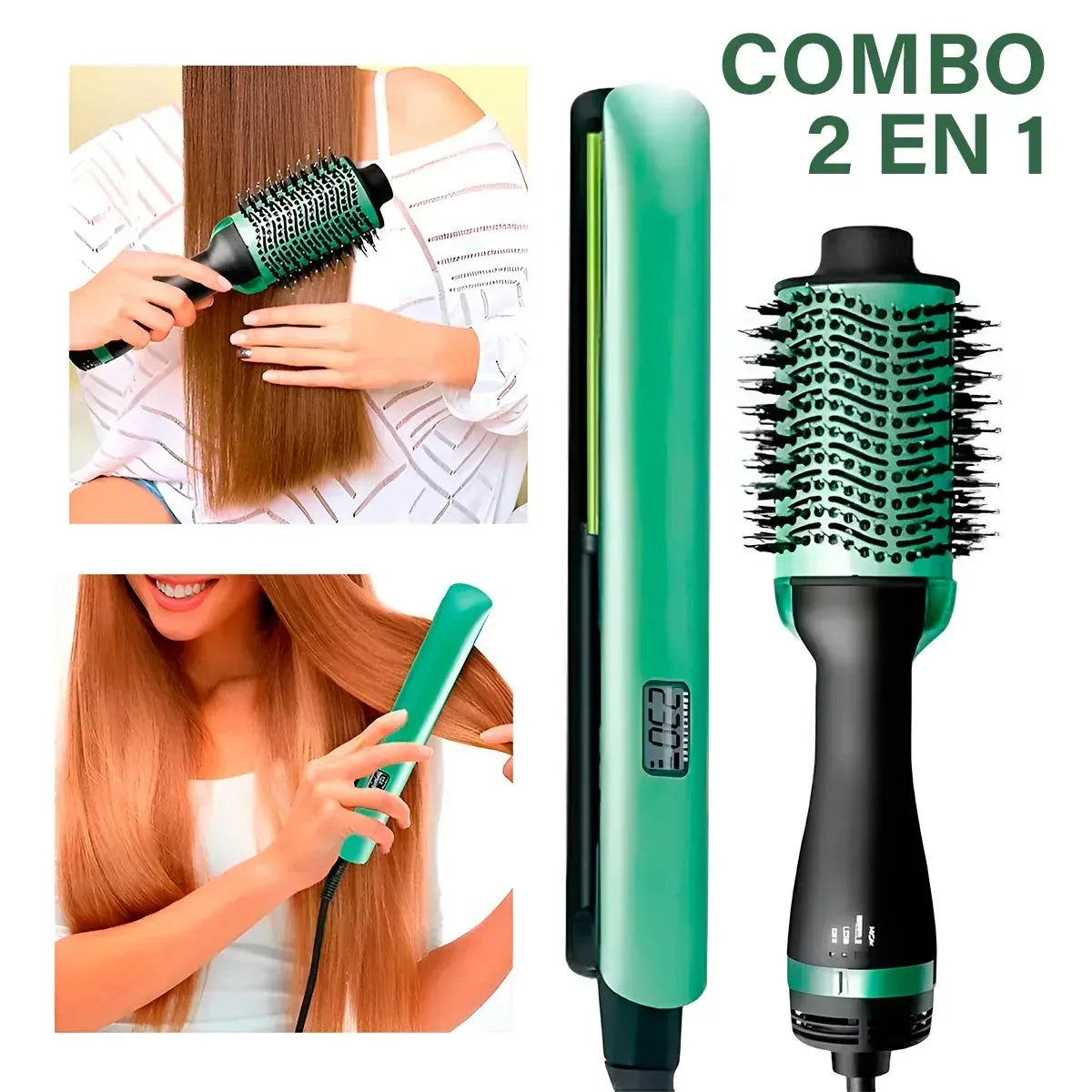 Combo Remington Plancha + Cepillo Secador con Aguacate – Protección y Estilo en Uno