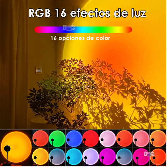 Lámpara LED 360° con Control Remoto | Luz Giratoria y Multicolor para Ambientes Modernos