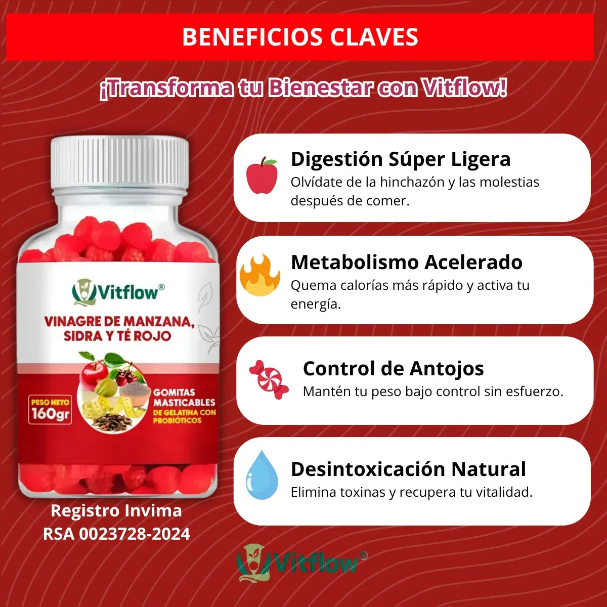 Gomitas de vinagre de manzana: Apoya tu Bienestar 🍎- ENVIO GRATIS