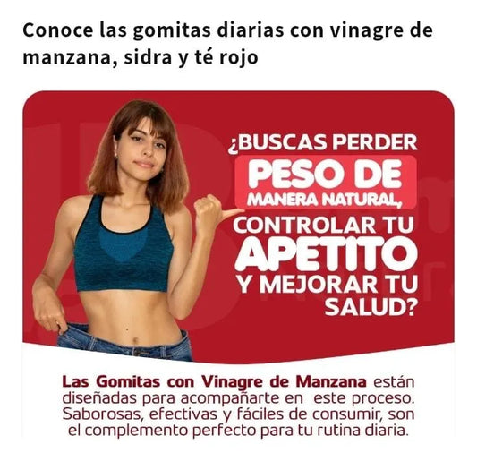 GOMITAS DE VINAGRE DE MANZANA: Apoya tu Bienestar 🍎- ENVIO GRATIS