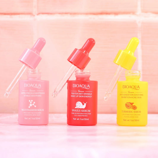 Kit x3 Sueros Bioaqua – Hidratación, Regeneración y Luminosidad Facial